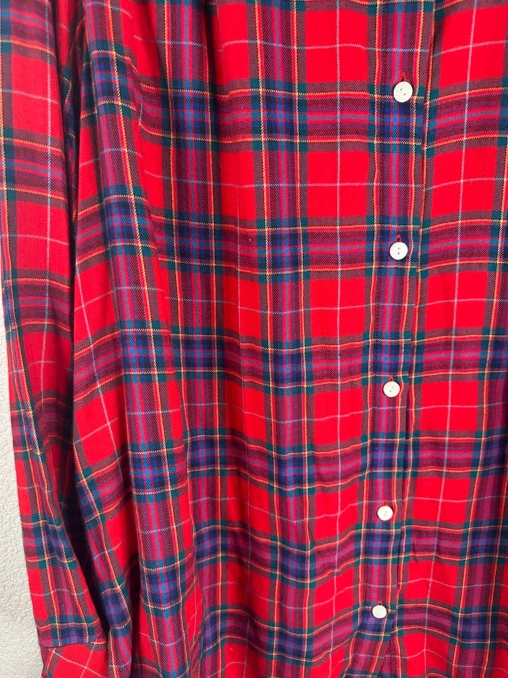 J. Jill Red & Blue Classic Plaid Comfy Casual Outdoor Woodsy Long‎ Sleeve Top